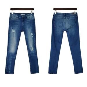 Mavi Jeans Angie Distressed Printed Skinny Jeans